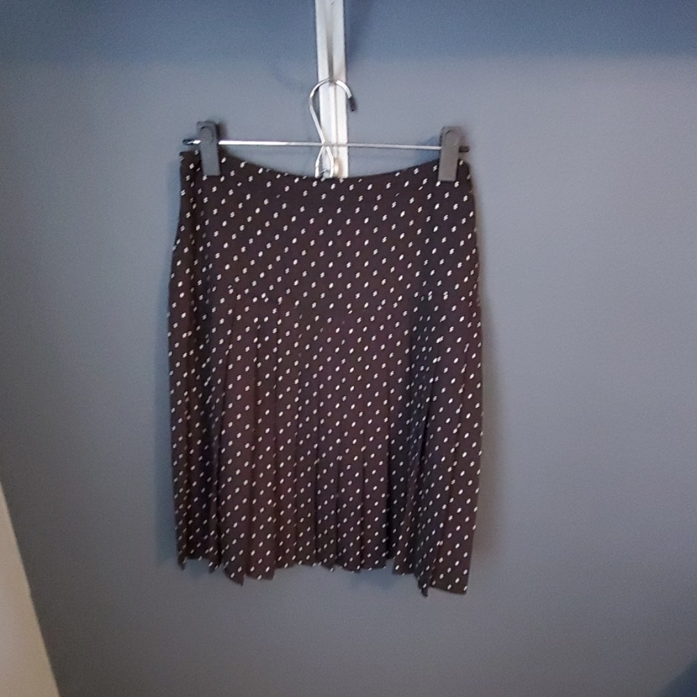 EUC Halogen polka dot pleated skirt